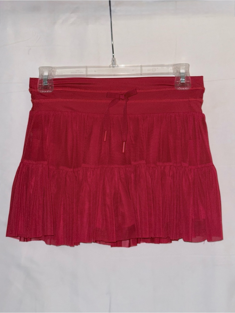 No Comment Girls' Red Sheer Tiered Skort With Bow Detail Size L (14)